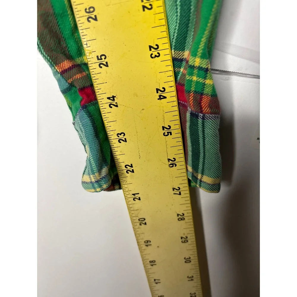 Polo Ralph Lauren‎ Mens XL Custom Fit Green Plaid Button Down Shirt Long Sleeve
